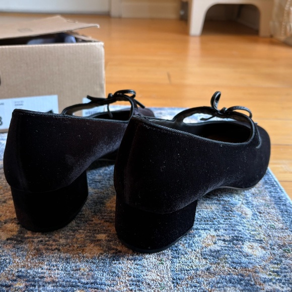 Black Velvet bow tie n dash – heeled Mary Janes (New, J. Crew Factory) - Picture 5 of 7